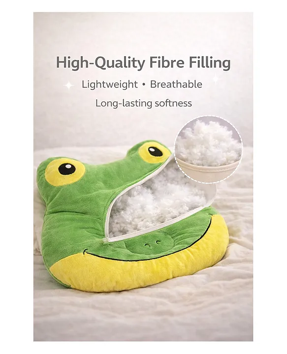 Cute Frog Plush Pillow | Ultra-Soft Plush Baby Pillow | Non-Toxic & Gentle for Kids - Frog Pillow