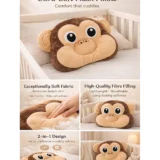 Cute Monkey Pillow | Ultra-Soft Plush Baby Pillow | Non-Toxic & Gentle for Kids - Monkey Pillow - NeonateCare India