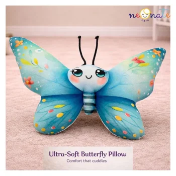 Butterfly Soft Toy Pillow | Ultra-Soft Plush Baby Pillow | Non-Toxic & Gentle for Kids - Green Butterfly Pillow - NeonateCare India