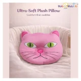 Butterfly Soft Toy Pillow | Ultra-Soft Plush Baby Pillow | Non-Toxic & Gentle for Kids - Pink Cat Pillow - NeonateCare India