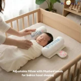 Adjsutable Pillow with Mustard seeds - Little Dreams White pillow with Mustard seeds - NeonateCare India