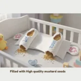 Adjsutable Pillow with Mustard seeds - Little Dreams White pillow with Mustard seeds - NeonateCare India