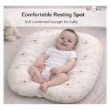 Baby Nest Soft Lounger for Newborns and Infants- - Cream teddy print Lounger - NeonateCare India