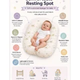 Baby Nest Soft Lounger for Newborns and Infants- - Cream teddy print Lounger - NeonateCare India