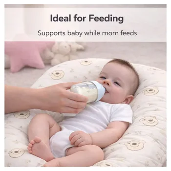 Baby Nest Soft Lounger for Newborns and Infants- - Cream teddy print Lounger - NeonateCare India