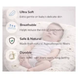 Baby Nest Soft Lounger for Newborns and Infants- - Cream teddy print Lounger - NeonateCare India