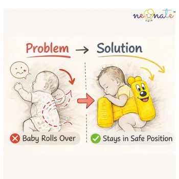 Baby Anti Roll Side Bolsters Pillow - Yellow Little printed - NeonateCare India