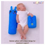 Baby Anti Roll Side Bolsters Pillow - Dark Blue Little printed - NeonateCare India