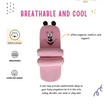 Adjustable pillow and head shaping pillow - Pink Mickey adjustable pillow - NeonateCare India