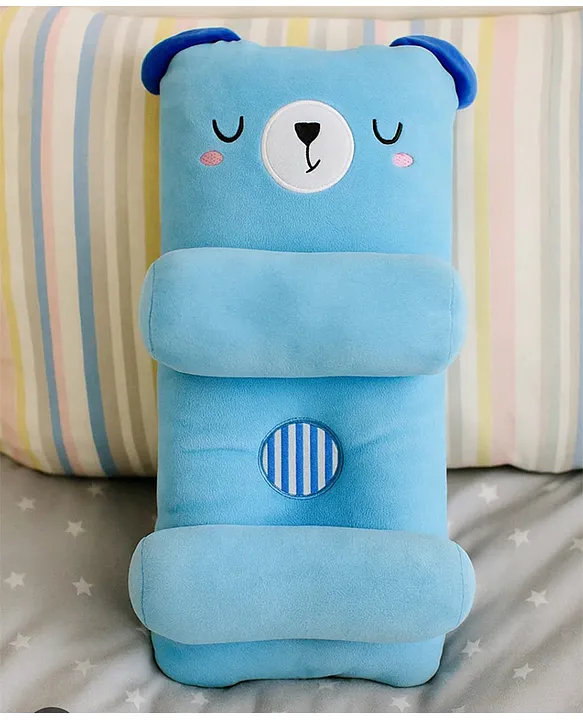21891412a Adjustable Pillow Head shaping pillow - Sky Blue - Double Side Bolster Pillow - NeonateCare India