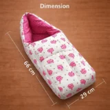 Baby Sleeping Cum Carrying Bag - pink elephant sleeping bag - NeonateCare India