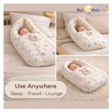 Baby Muslin Sleeping Cum Carrying Bag - rainbow ballon print sleeping bag - NeonateCare India