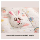 Baby Muslin Sleeping Cum Carrying Bag - rainbow ballon print sleeping bag - NeonateCare India
