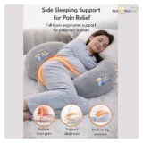 Maternity Pillow/Dual Pregnancy Wedge Pillows for Back & Belly Support - Grey pregnancy pillow - NeonateCare India