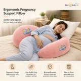 Maternity Pillow/Dual Pregnancy Wedge Pillows for Back & Belly Support - Pink pregnancy pillow - NeonateCare India