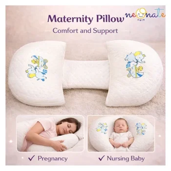 Maternity Pillow/Dual Pregnancy Wedge Pillows for Back & Belly Support - white pregnancy pillow - NeonateCare India