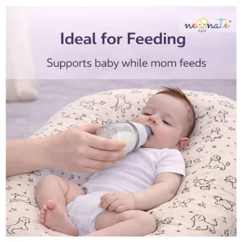 Baby Nest Soft Lounger for and Infants- Beige puppy Print Lounger - NeonateCare India