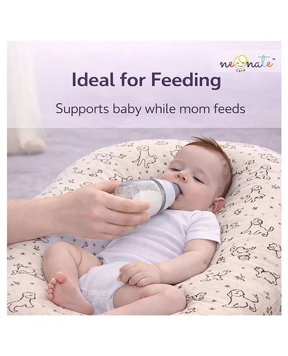 Baby Nest Soft Lounger for and Infants- Beige puppy Print Lounger