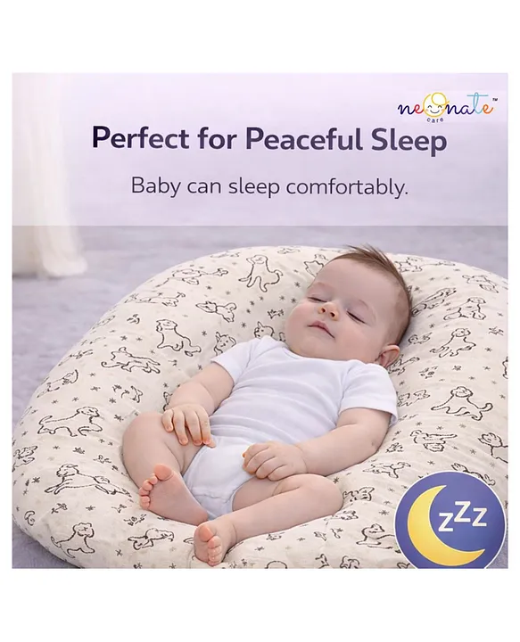 Baby Nest Soft Lounger for and Infants- Beige puppy Print Lounger