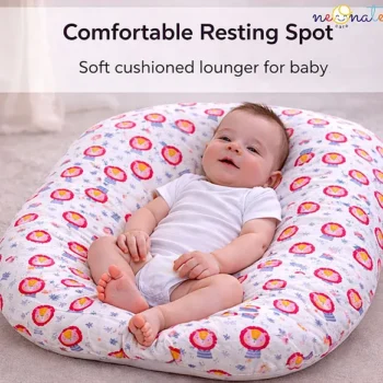 Baby Nest Soft Lounger for Newborns and Infants- Pink Lion Lounger - NeonateCare India