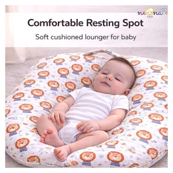 Baby Nest Soft Lounger for Newborns and Infants - Cream lion lounger for baby - NeonateCare India