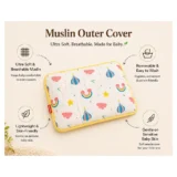 pure muslin pillow with mustard seeds - Rainbow muslin pillow 700 gm pipin design - NeonateCare India