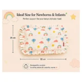 pure muslin pillow with mustard seeds - Rainbow muslin pillow 700 gm fril design - NeonateCare India