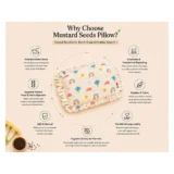 pure muslin pillow with mustard seeds - Rainbow muslin pillow 700 gm fril design - NeonateCare India