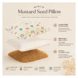 pure muslin pillow with mustard seeds - Rainbow muslin pillow 700 gm fril design - NeonateCare India