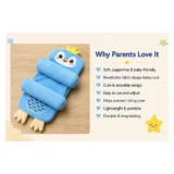 Newborn baby Adjustable pillow Perfect Airflow Sweat Free Newborn baby pillow - Light Blue Penguin adjustable pillow - NeonateCare India