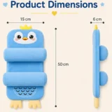 Newborn baby Adjustable pillow Perfect Airflow Sweat Free Newborn baby pillow - Light Blue Penguin adjustable pillow - NeonateCare India