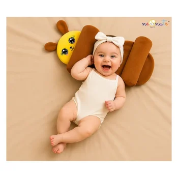 Newborn baby Adjustable pillow Perfect Airflow Sweat Free Newborn baby pillow - coffee adjustable pillow - NeonateCare India