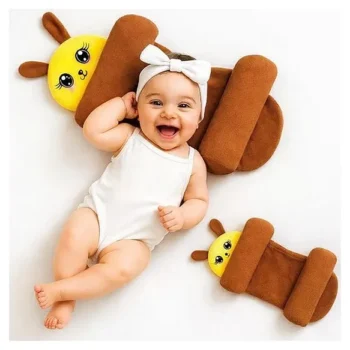 Newborn baby Adjustable pillow Perfect Airflow Sweat Free Newborn baby pillow - coffee adjustable pillow - NeonateCare India