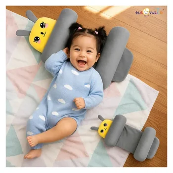 Newborn baby Adjustable pillow Perfect Airflow Sweat Free Newborn baby pillow - grey adjustable pillow - NeonateCare India