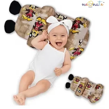 Newborn baby Adjustable pillow Perfect Airflow Sweat Free Newborn baby pillow - Mickey Mouse adjustable pillow815 - NeonateCare India