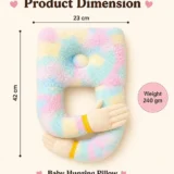 Baby Hugging Pillow for Head Shaping|Neck Support New Born Baby Infant Soft,Plush Pillow - RainBow Fur Peach Hand Hugging Pilllow - NeonateCare India