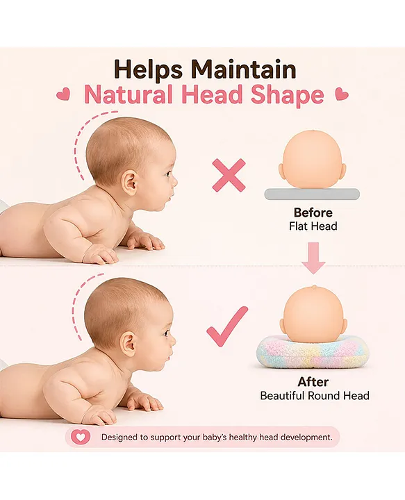 Baby Hugging Pillow for Head Shaping|Neck Support New Born Baby Infant Soft,Plush Pillow - RainBow Fur Peach Hand Hugging Pilllow
