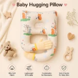 Baby Hugging Pillow for Head Shaping|Neck Support New Born Baby Infant Soft,Plush Pillow - Cream Bear Hugging Pilllow - NeonateCare India