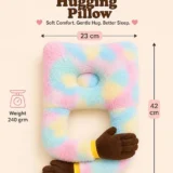 Baby Hugging Pillow for Head Shaping|Neck Support New Born Baby Infant Soft,Plush Pillow - RainBow Fur Brown Hand Hugging Pilllow - NeonateCare India